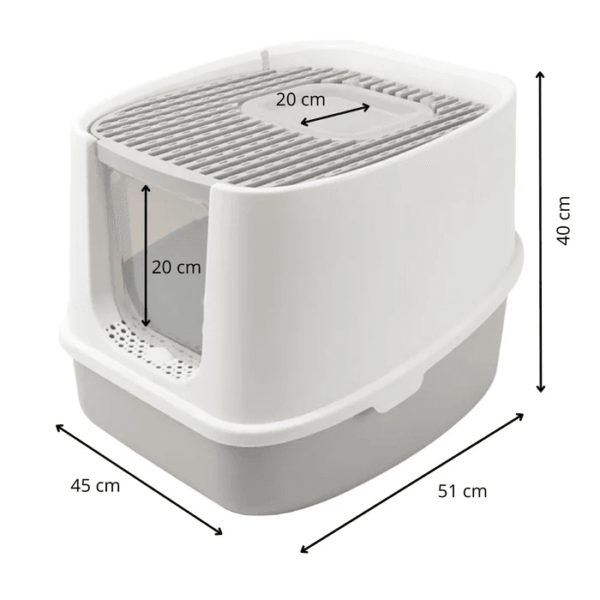 Caja De Arena Para Gatos Cerrada, Grande Premium - Imagen 6