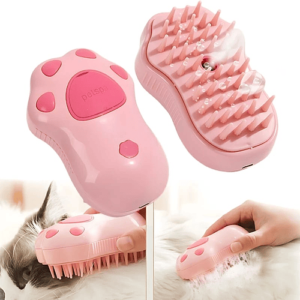Cepillo A Vapor Cepillo Rosa Quita Pelos Perro Gato Mascotas