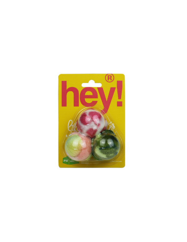 HEY! 3 BOLAS DE PELUCHE CON SONIDO 4 CM